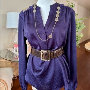 Elegant Deep Royal Blue/Purple Women's Top